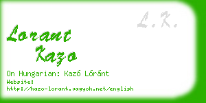 lorant kazo business card