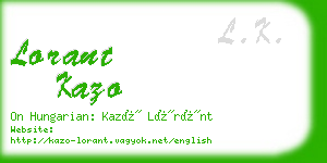 lorant kazo business card